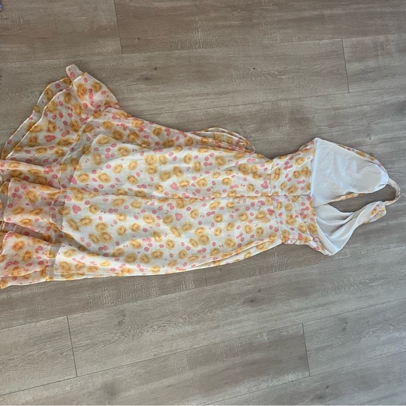 Floral Wrap Halter Dress, size XS, bridal shower, vacation, formal midi dress - Picture 8 of 14